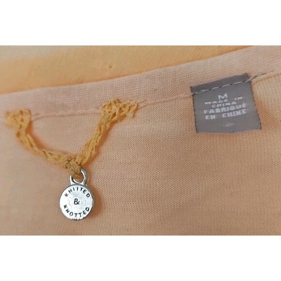 Anthropologie Knitted&Knotted Alessia Sweater Layered Alpaca Wool Orange Cozy M - Picture 4 of 8